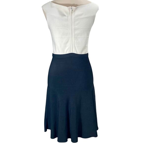 WHBM Boatneck Colorblock Knit Sweater Dress Fit & Flare Size Short Sleeve Small - Picture 3 of 10